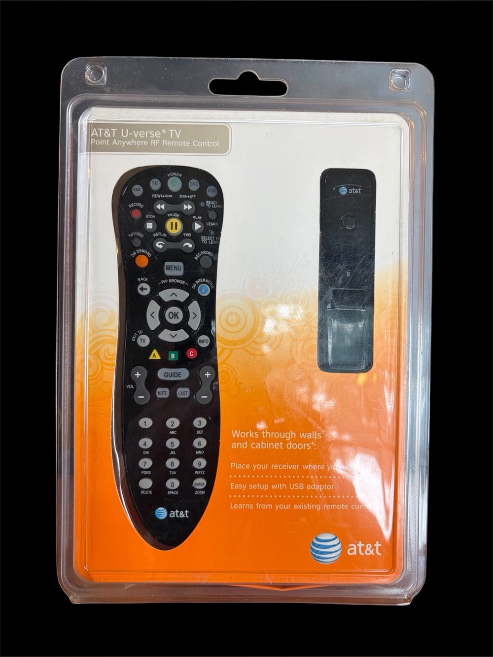 AT&T U-verse TV Point Anywhere RF Remote Control Kit 50041 New In Box